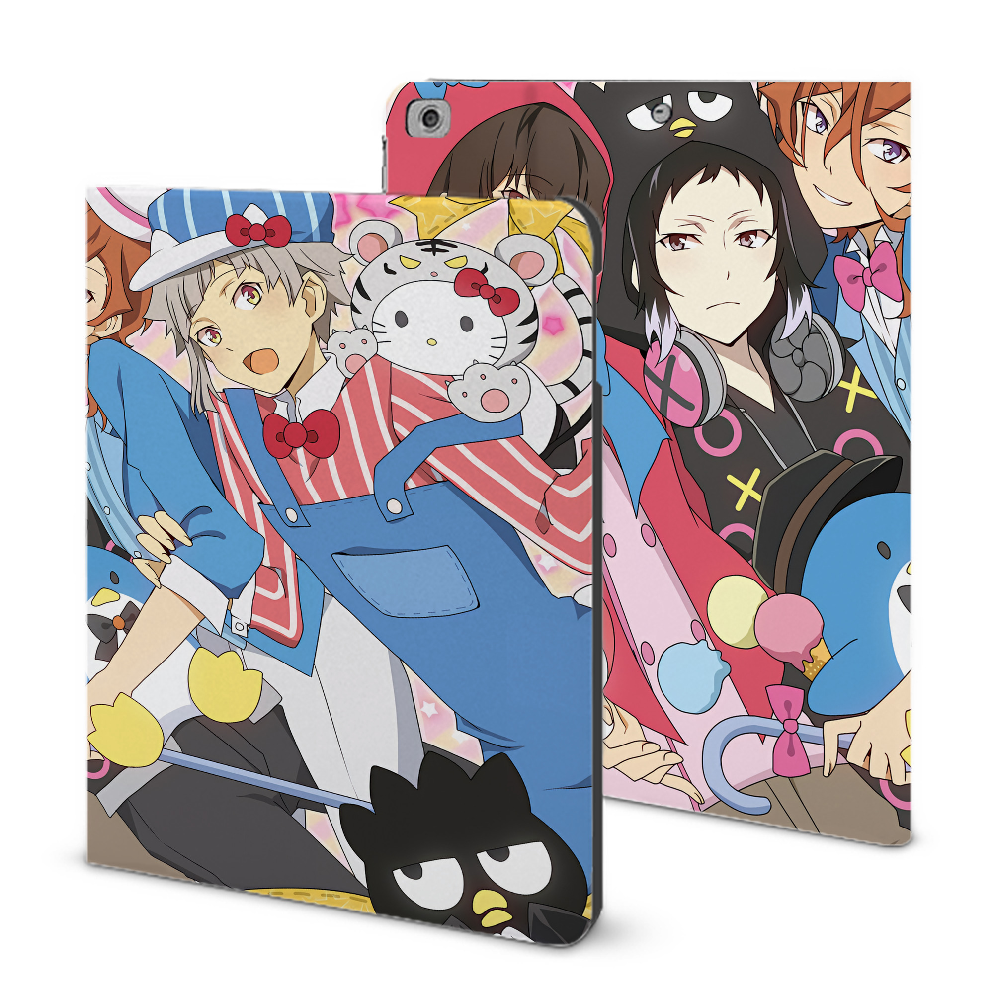 （画像用） 文豪ストレイドッグス Bungo Stray Dogs IPad ケース ブック型 PUレザー TPU 耐衝撃 軽量 薄型 ペン収納なし 全面保護 IPad 各モデル対応